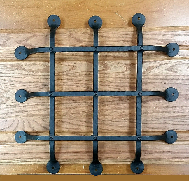 Premium flat tip door and gate grille in black powder coat finish, 16x16 inches with six bars, sold individually.