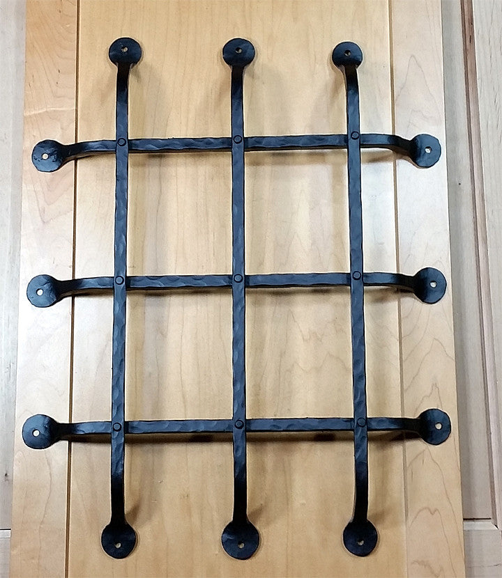 Premium flat tip door and gate grille in black powder coat finish, 16x20 inches with six bars, sold individually.