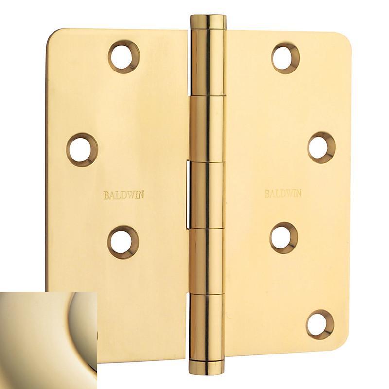 Baldwin Residential Hinges, 4" x 4" with 1/4" Radius Corners - Door Hinges Lifetime Brass - 7
