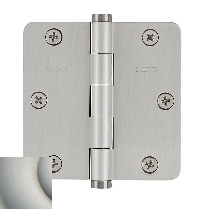 Baldwin Residential Hinges, 3-1/2" x 3-1/2" with 1/4" Radius Corners - Door Hinges Lifetime Satin Nickel - 7