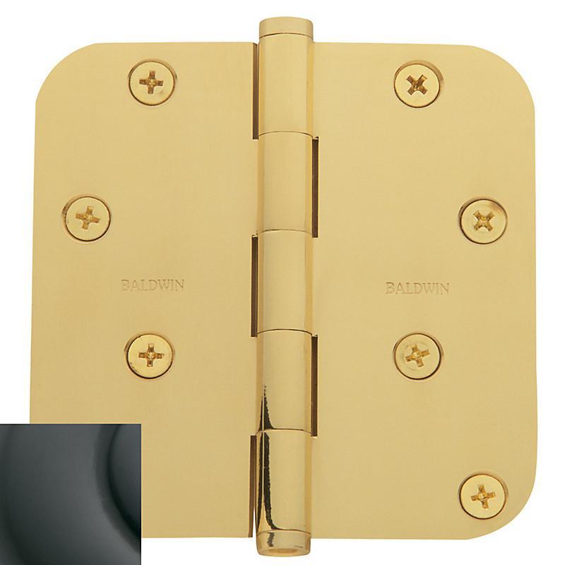 Baldwin Residential Hinges, 4" x 4" with 5/8" Radius Corners - Door Hinges Oil Rubbed Bronze - 3