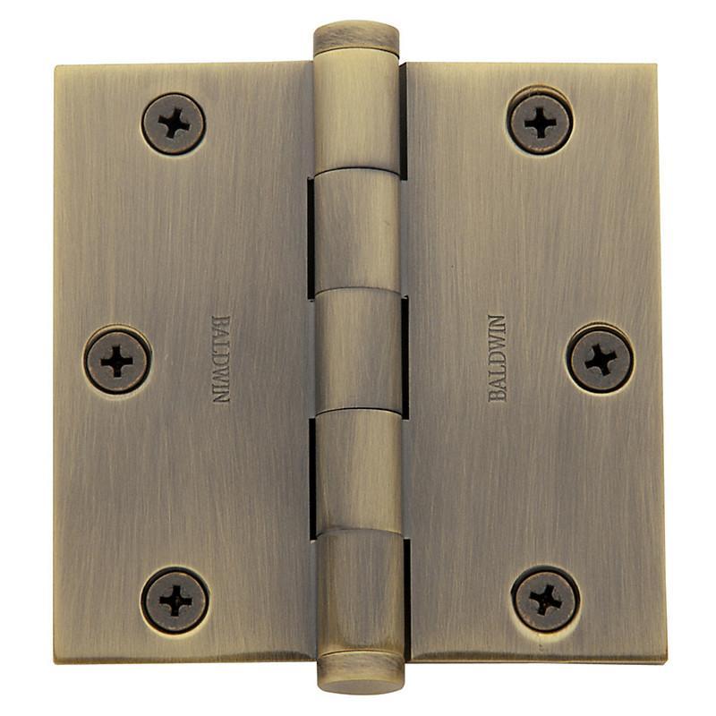 3-1/2" x 3-1/2" Baldwin Architectural Hinges - Multiple Finishes Available - Door Hinges Satin Brass & Black - 5
