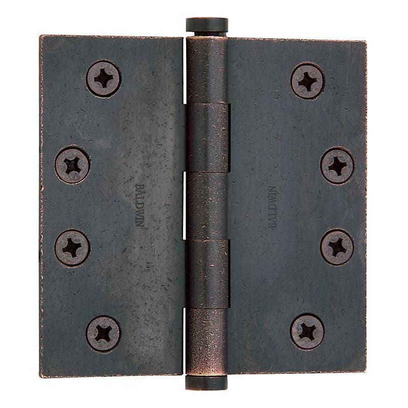 4" x 4" Baldwin Architectural Hinges - Multiple Finishes Available - Door Hinges Distressed Oil Rubbed Bronze - 8