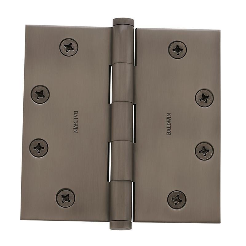 4-1/2" x 4-1/2" Baldwin Architectural Hinges - Multiple Finishes Available - Door Hinges Antique Nickel, Dull - 7