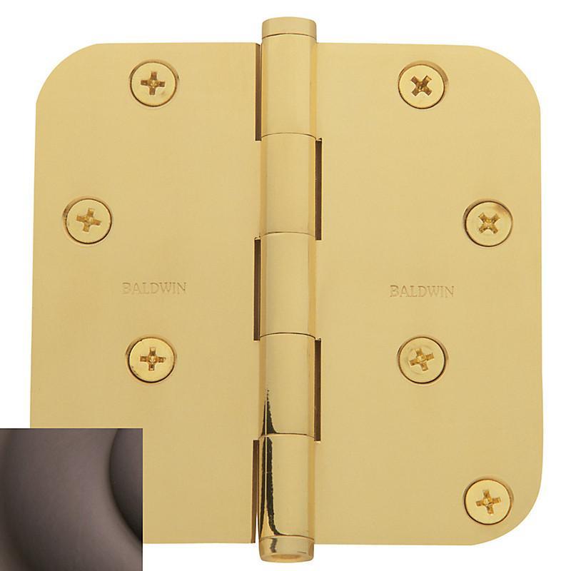 Baldwin Residential Hinges, 4" x 4" with 5/8" Radius Corners - Door Hinges Venetian Bronze - 6
