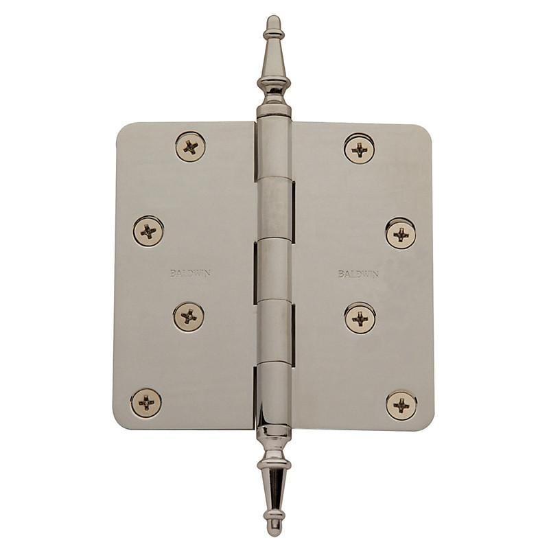 Baldwin Residential Hinges, 4" x 4" with 1/4" Radius Corners - Door Hinges Satin Nickel - 3