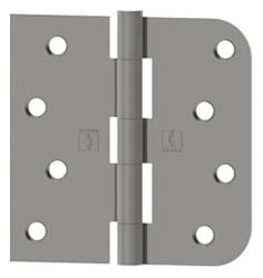 Hager five knuckle plain bearing hinge, 4 inches with 5/8 inch radius square, available in multiple finishes.
