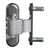 180° 3-Way Adjustable Ornamental Gate Hinge - For 4" Inch Square Post - 1-1/2" to 2" Gate Frame - Stainless Steel Finish - 2 Pack