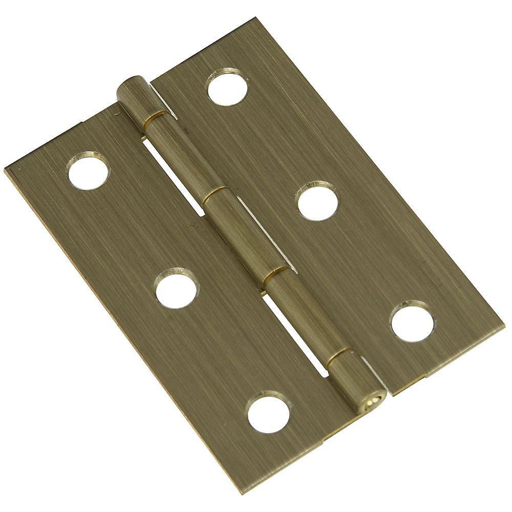Small broad hinges measuring 2-1/2" x 1-3/4" available in multiple finishes, sold in a convenient 2 pack.