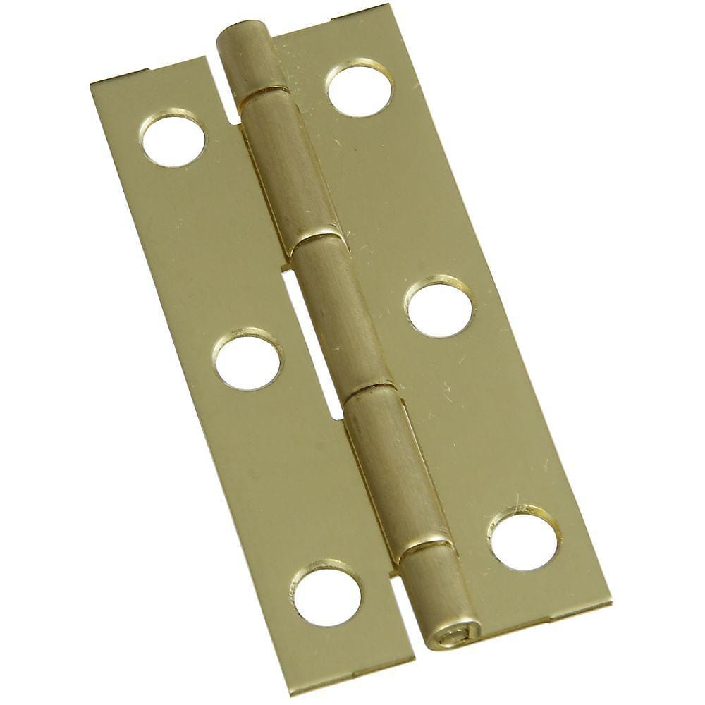Small narrow hinges measuring 2-1/2" x 1-1/8", available in multiple finishes, sold in a 2 pack. Ideal for various applications.