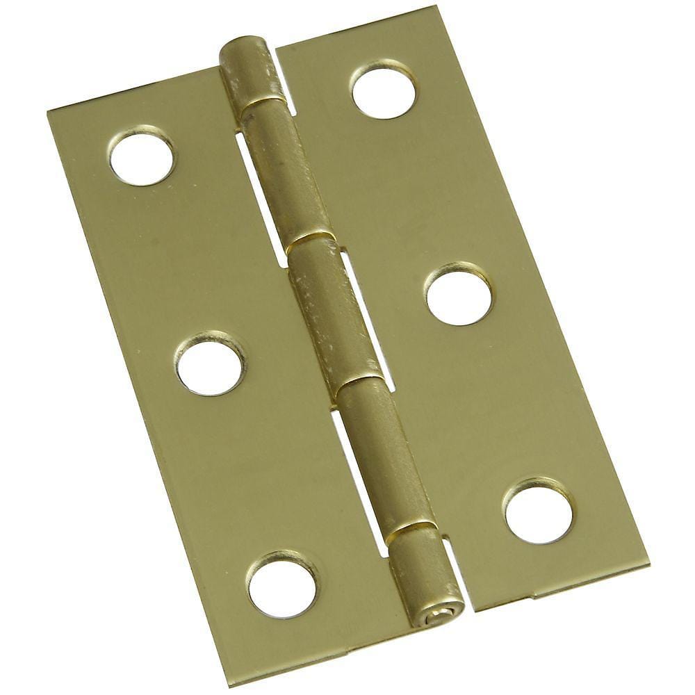 Solid brass small medium hinges measuring 2-1/2" x 1-9/16", available in a convenient 2 pack for durable hardware solutions.