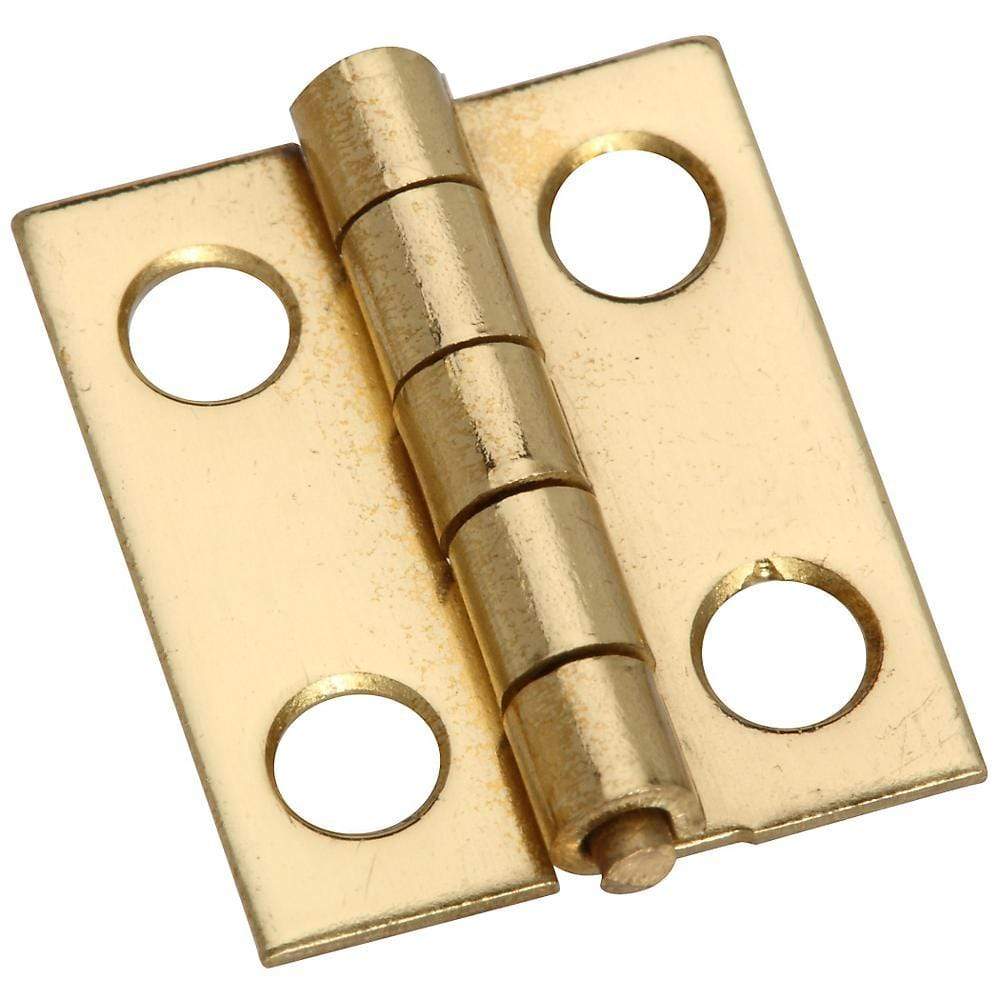 Small narrow hinges measuring 3/4" x 5/8", available in multiple finishes, sold in a 4 pack for versatile use.