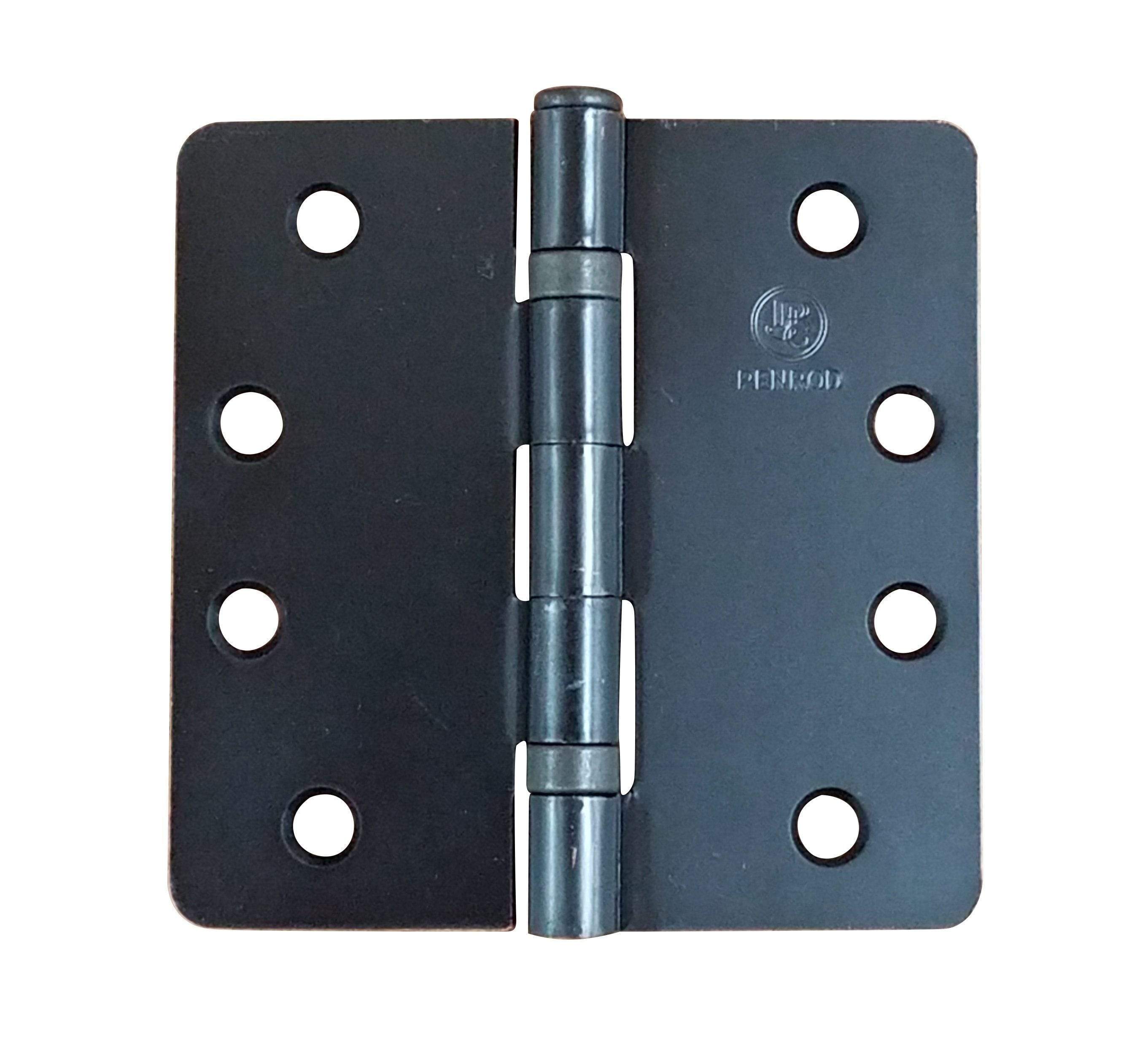 Residential Ball Bearing Hinges - Ball Bearing Door Hinges - 4" With 1/4" Radius Corners - Template Timely Arch Hole Pattern - Multiple Finishes - 3 Pack