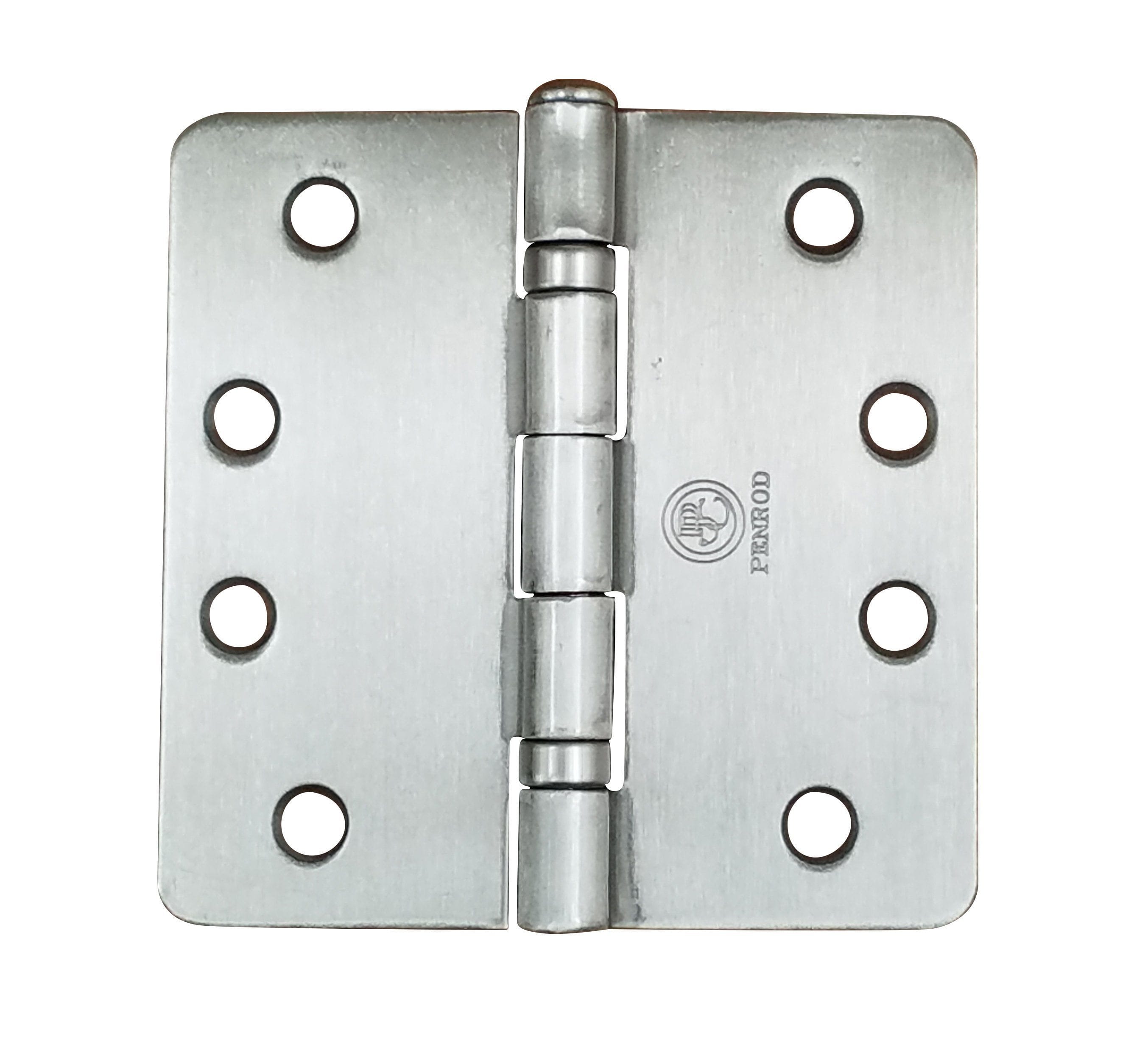 Residential Ball Bearing Hinges - Ball Bearing Door Hinges - 4" With 1/4" Radius Corners - Template Timely Arch Hole Pattern - Multiple Finishes - 3 Pack