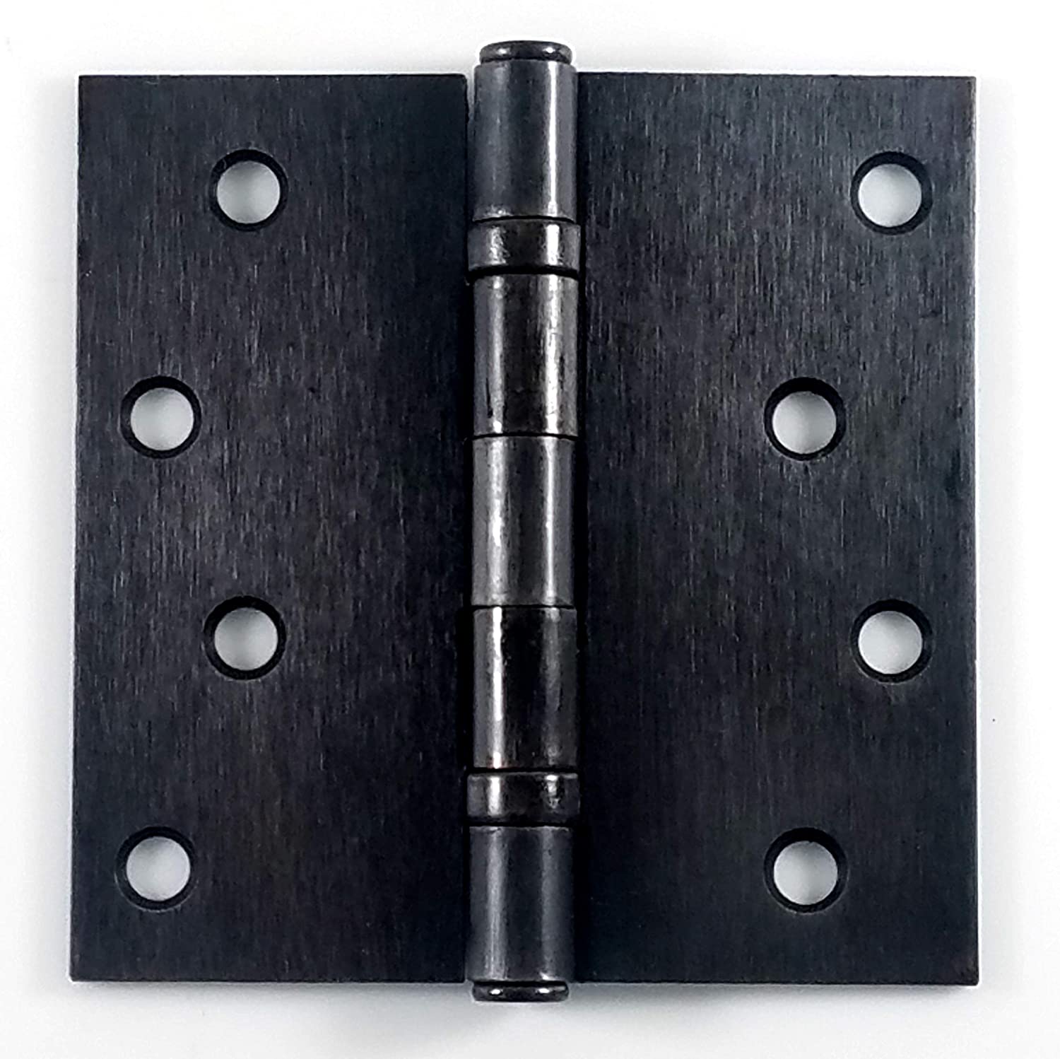 Ball bearing door hinges 4 inches square in various finishes, sold in a pack of two for smooth door operation.