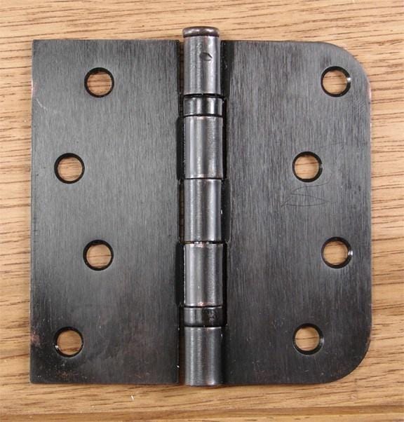 4" x 4" Ball Bearing Hinge Square Corner with 5/8" Radius Corner Oil Rubbed Bronze finish - Sold as Pairs - 5/8" x Square Corner Hinges