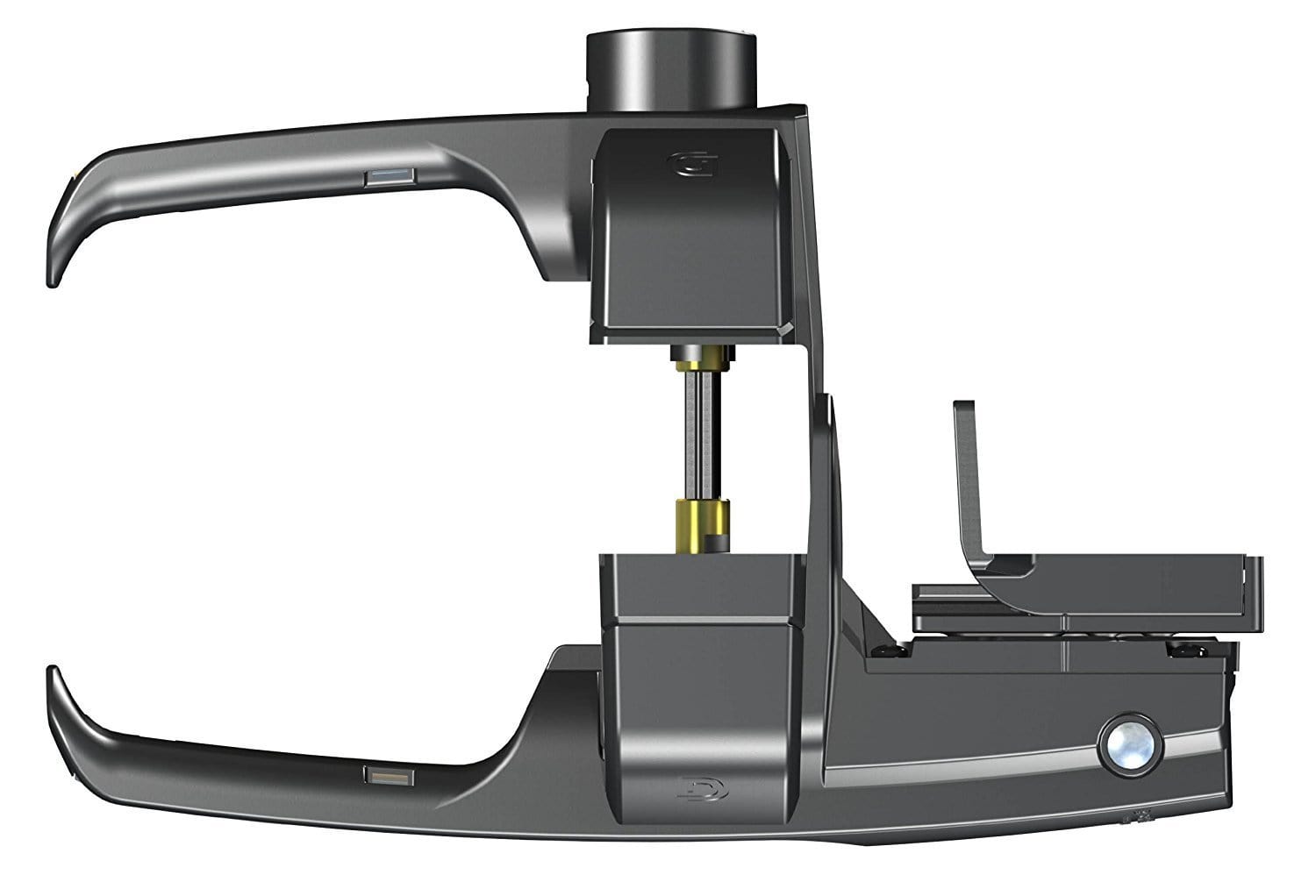 Magnetic lock latch in black, designed for secure locking in residential and commercial applications.