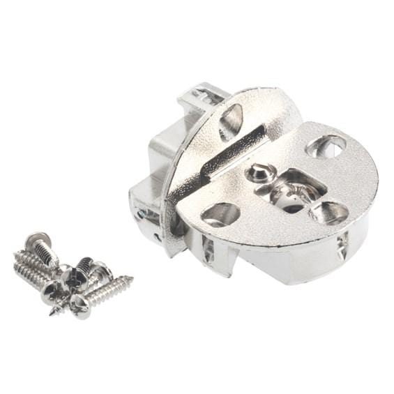 All metal adjustable 90° opening drop flap hinge with screws, available in multiple finishes, sold individually.