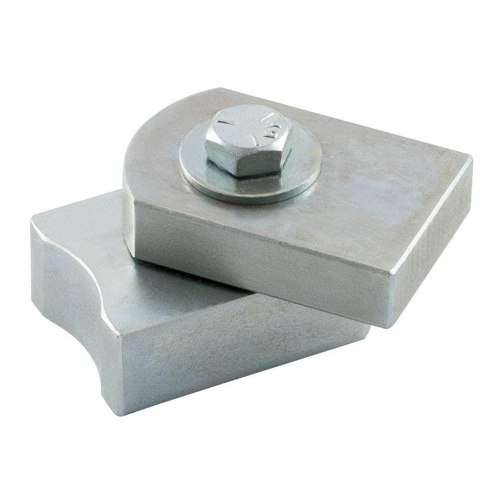 Light duty weld-on baby badass gate hinge made of steel with zinc plating, supports up to 200 lbs, sold individually.