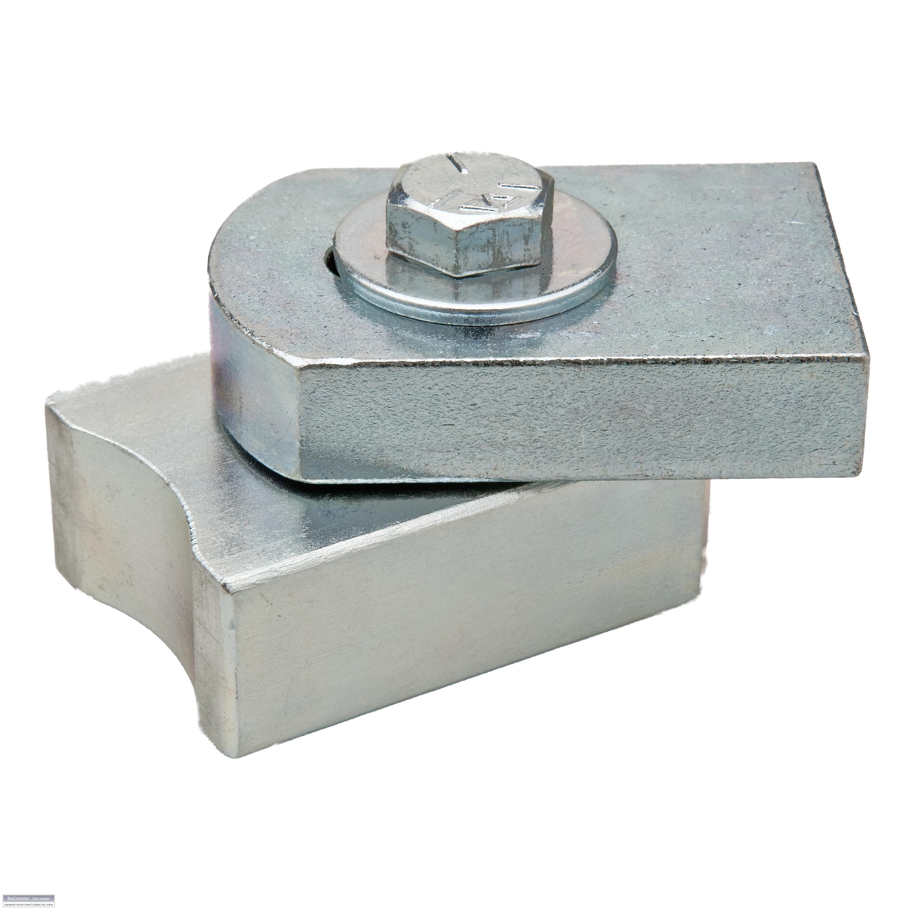 Light duty weld-on baby badass gate hinge made of steel with zinc plating, supports up to 200 lbs, sold individually.