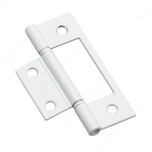Classic steel non-mortise bifold hinge in white finish, available in a 3-pack for versatile applications.