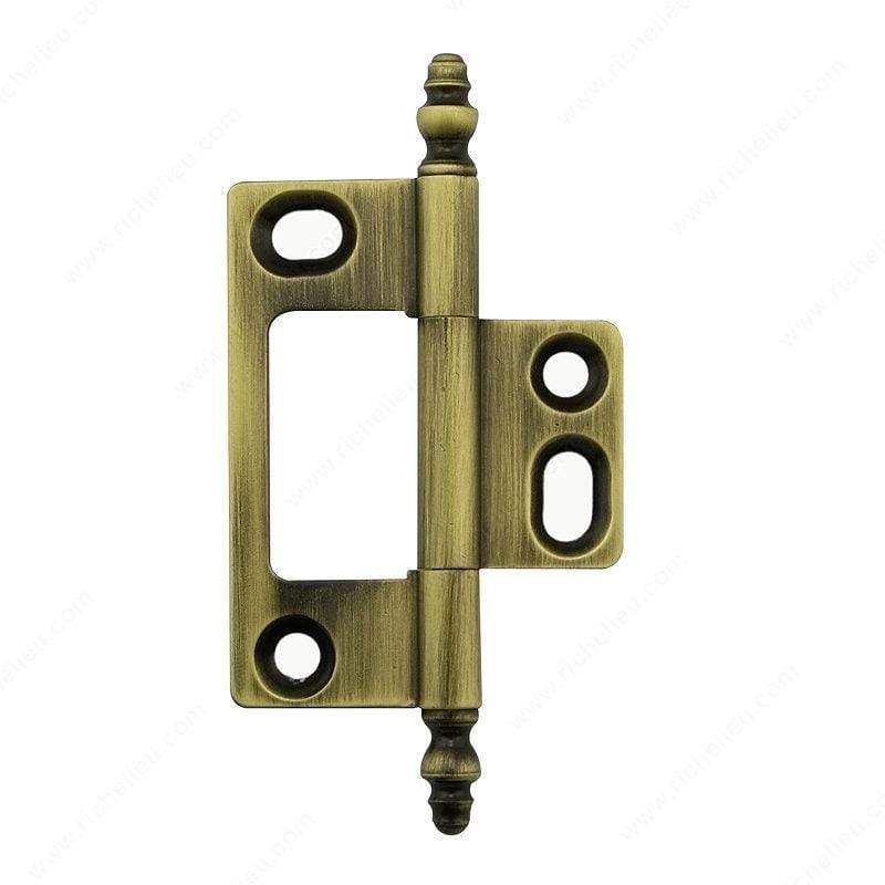 Classic brass bifold hinge available in multiple finishes, sold individually for doors and cabinets.