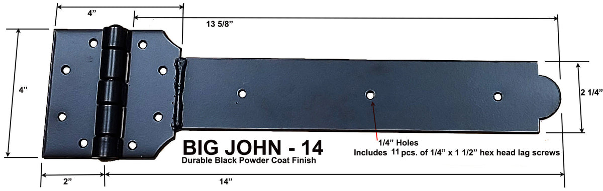 Super Heavy Duty Decorative Strap Hinge T-Hinge - Multiple Sizes Available - 14" Inch to 26-1/2" Inch
