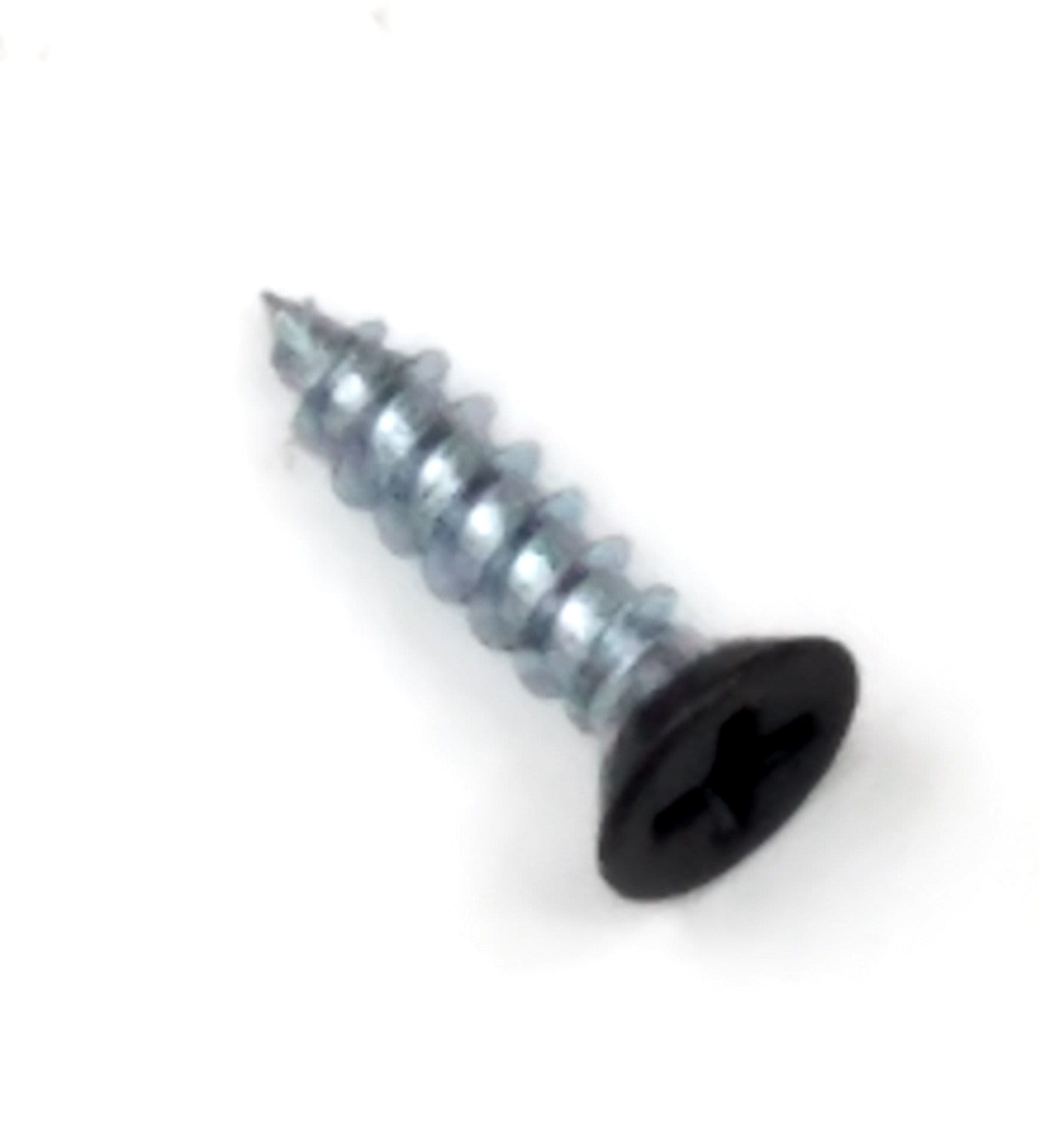Black fly cut wood screw for door hinges, size #9 x 3/4 inch, designed for secure fastening in wood applications.