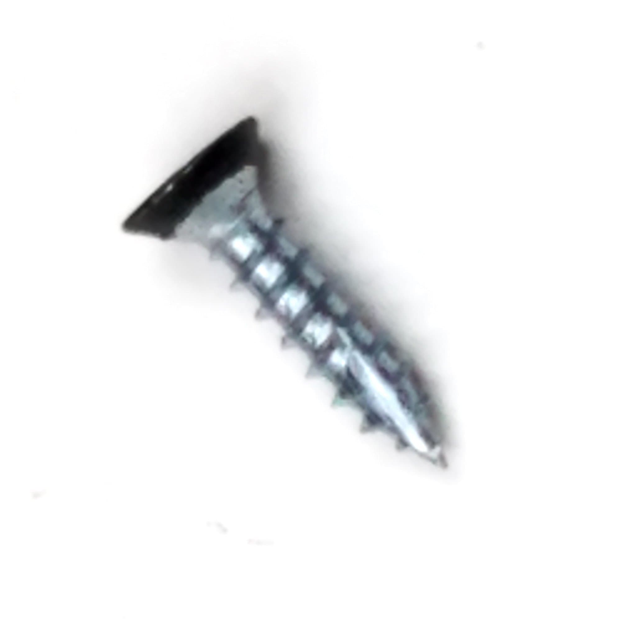 Black fly cut wood screw for door hinges, size #9 x 3/4 inch, designed for secure fastening in wood applications.