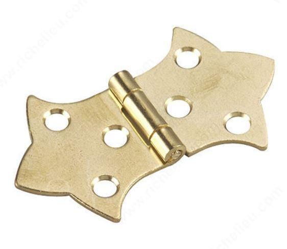 Butterfly Hinges - Decorative Cabinet Hinges - Brass Finish - 2 Pack