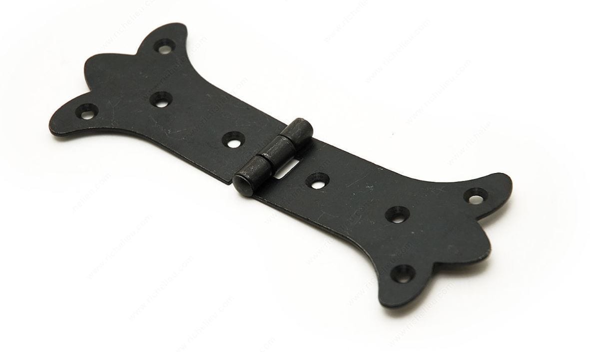 Butterfly Hinges - Butterfly Hinges - Traditional Forged Iron Hinges For Cabinets - Matte Black Finish - Sold Individually