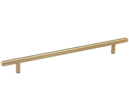 Sleek 10-1/16" bar pull in golden champagne finish, ideal for cabinets, sold individually for versatile use.