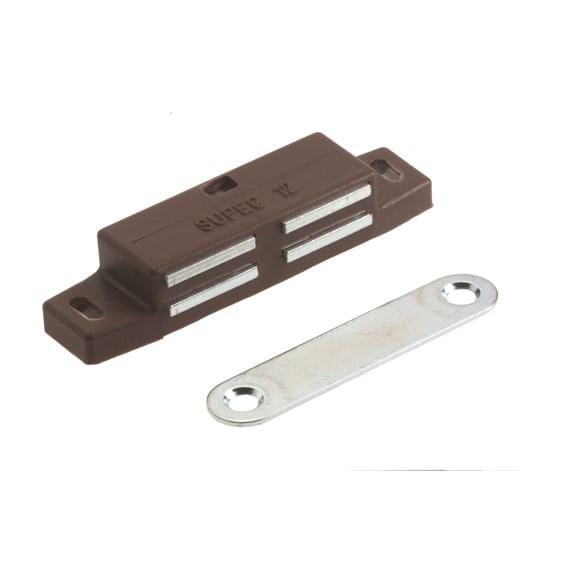 Super strong twin magnetic cabinet catch, 2-15/16 inches, available in multiple finishes, sold individually.