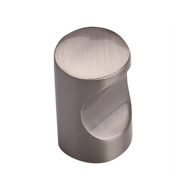Satin nickel cabinet knob from the Lunar Series, 1 inch in size, sold individually for modern cabinetry.