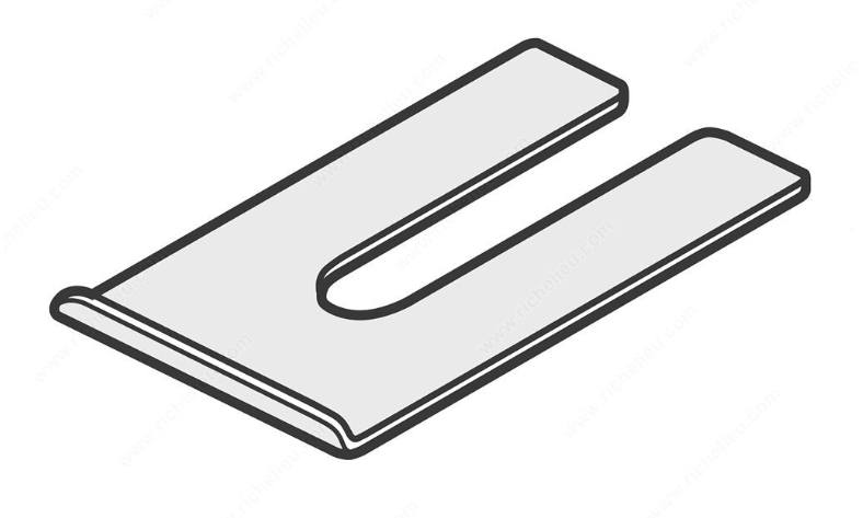 Compact cabinet hinge spacer with a 1/32 inch overlay in a zinc finish, sold individually for precise installation.