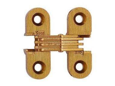 Concealed cabinet hinges in a 2-pack, 1/2 inch x 1-1/2 inch, suitable for 3/4 inch thick doors, available in multiple finishes.