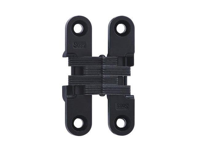 Concealed cabinet hinges in black, 1/2 inch x 2-3/8 inch, designed for 3/4 inch thick doors, sold in a 2 pack.