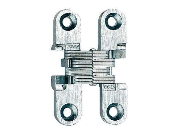 Concealed cabinet hinges in 3/8 x 11/16 inch size for 1/2 inch thick doors, available in multiple finishes, 2 pack.