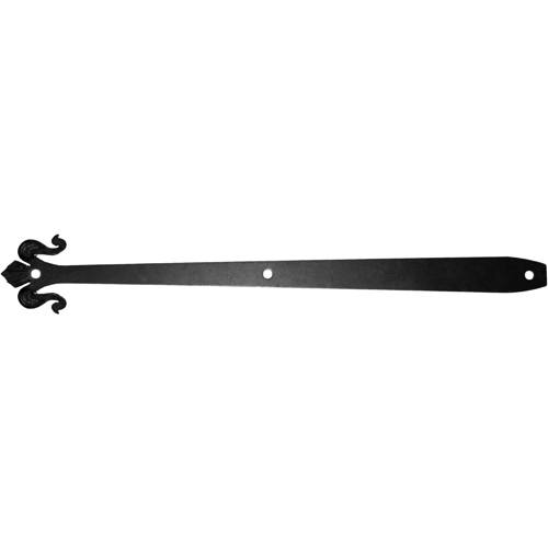 Decorative dummy strap hinge for gates, forged steel, 24 inches by 3.5 inches, sold individually for stylish support.