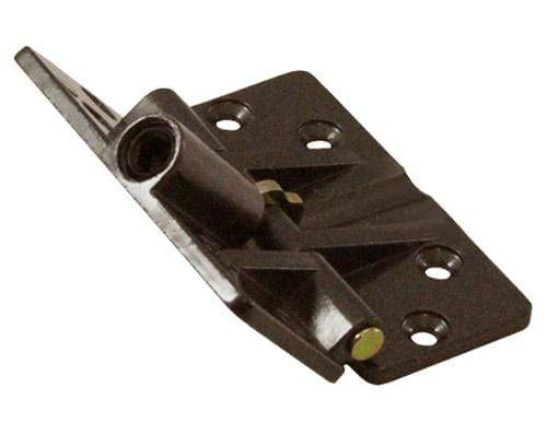 Dark brown double locking bifold door hinge, 2.5 inches, sold individually for secure door operation.
