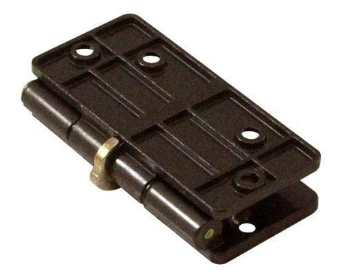Double locking bifold door hinge in dark brown, measuring 2.5 inches, sold individually for secure door operation.