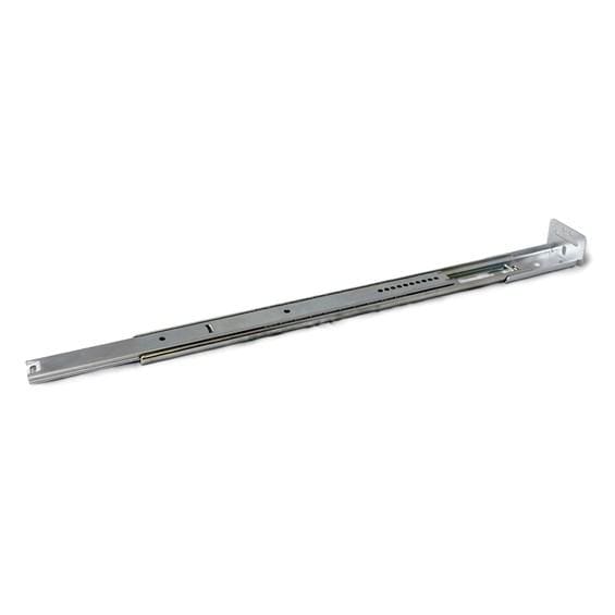 Zinc-plated ball bearing drawer slide, center mounted, available in multiple sizes, sold in pairs for smooth operation.