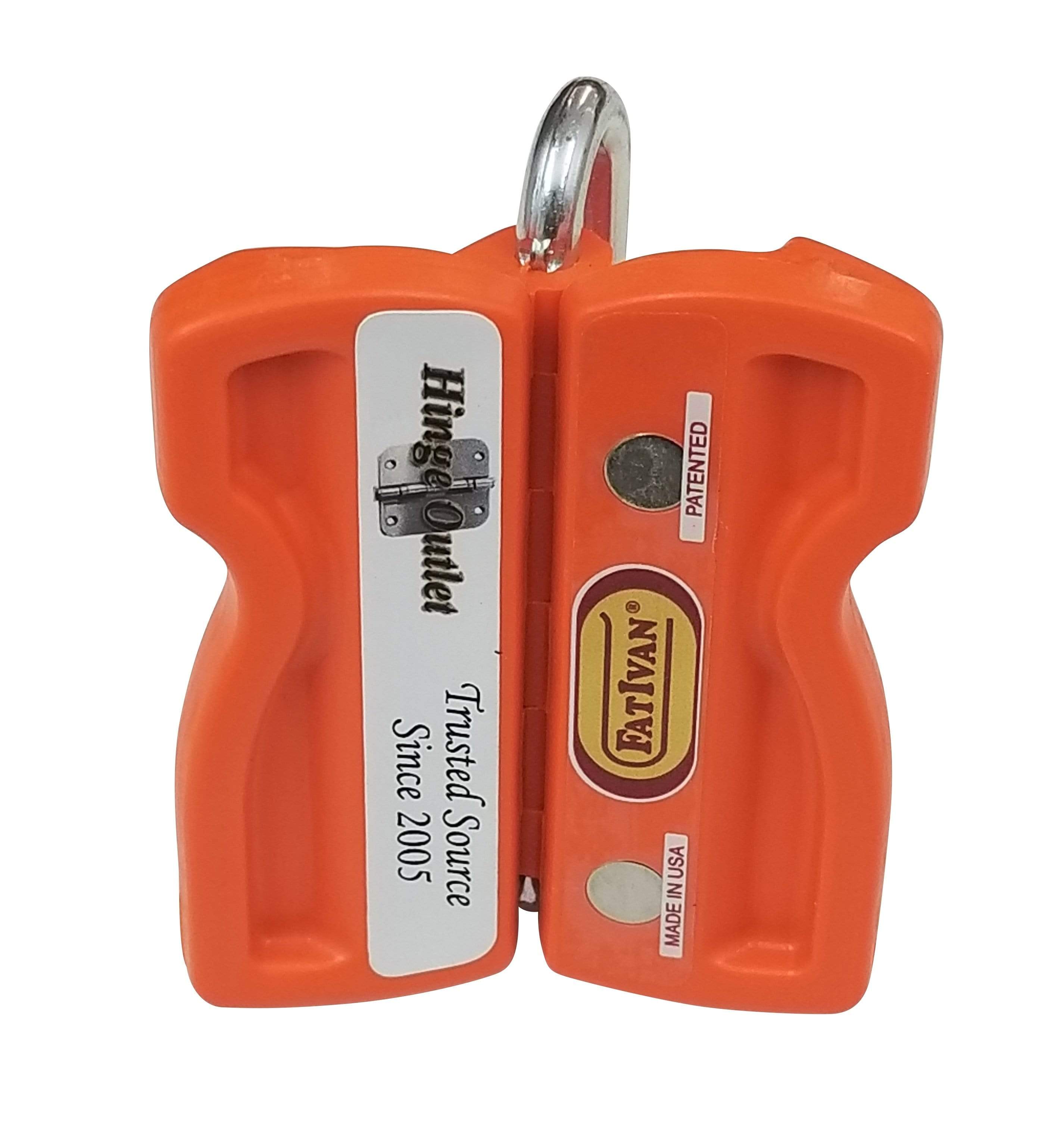 Durable Fat Ivan door stopper in orange, designed for effective door chocking, available in multiple finishes.