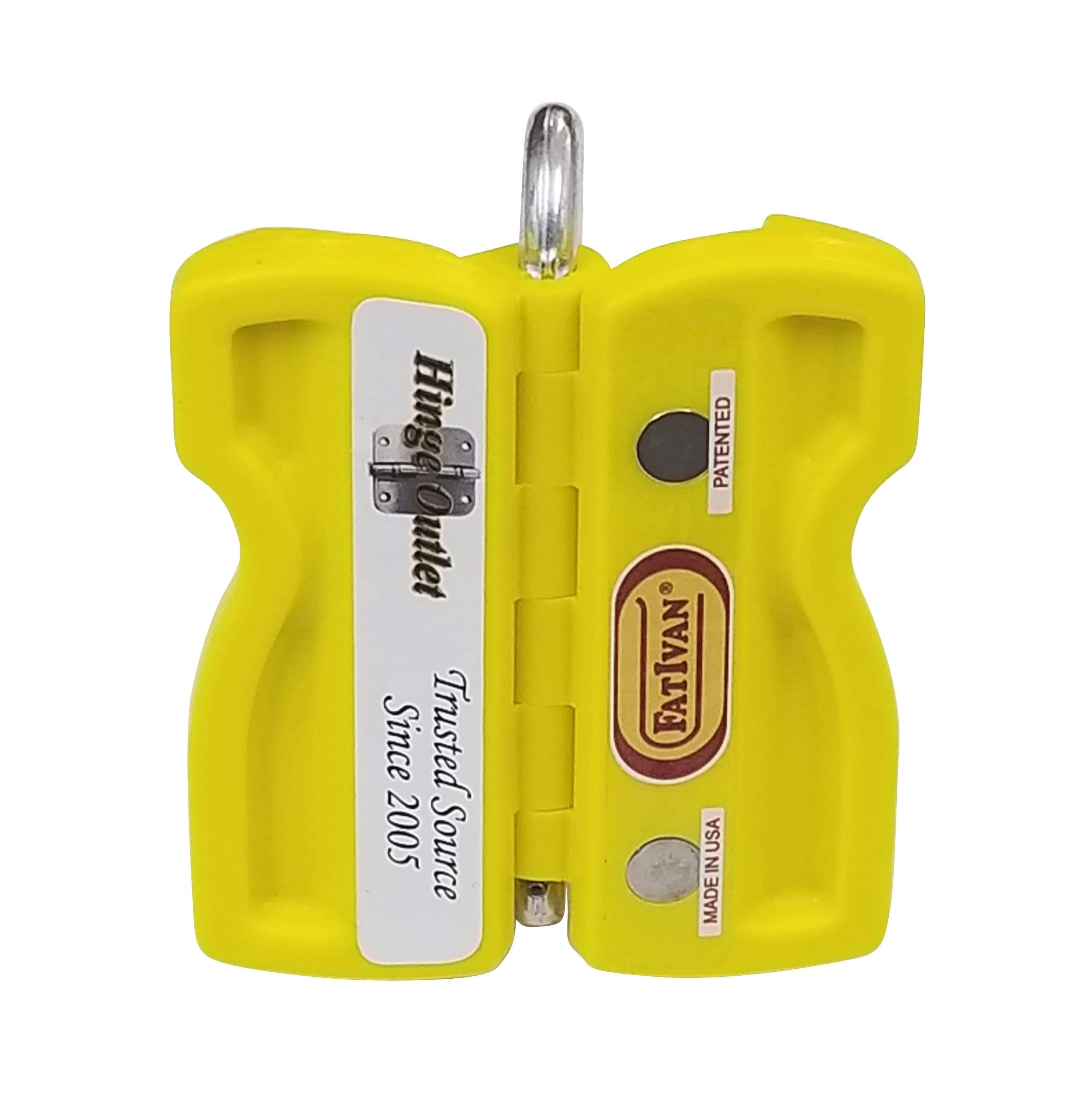 Durable Fat Ivan door stopper in yellow, designed for effective door chocking, available in multiple finishes.