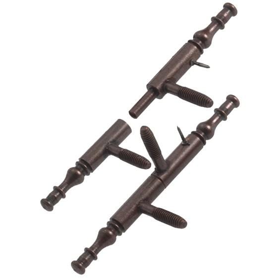 Finial tipped knock-in lift-off hinges in provincial style, available in various sizes and finishes, sold individually.