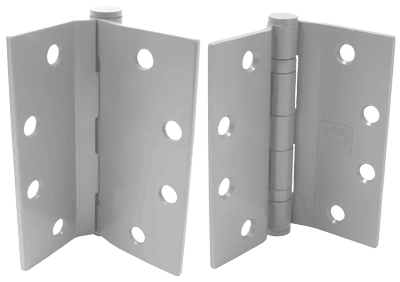 Full mortise standard weight raised barrel ball bearing hinges, 4-1/2 inch, available in multiple finishes, sold in packs of three.