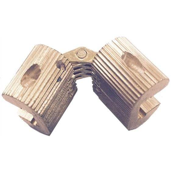 Fully concealed oval mortise hinge for inset doors made of solid brass, sold individually for durable installation.