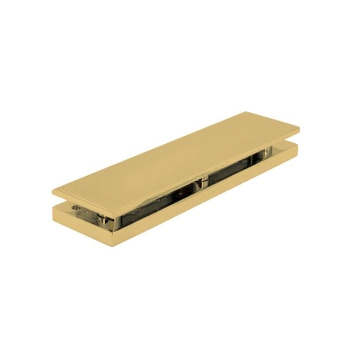 Glass door bracket for Sug-Hes3D-120 concealed hinges, available in multiple finishes, sold individually.