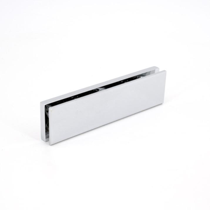 Glass door bracket for Sug-Hes3D-120 concealed hinges, available in multiple finishes, sold individually.