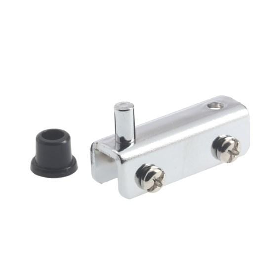 High-quality clip-on glass door hinges in steel, available in multiple sizes and finishes, sold in a 2-pack.